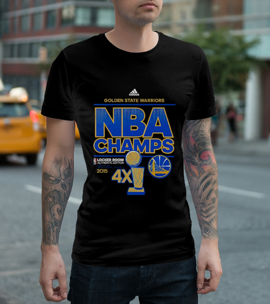 Golden State Warriors NBA Champs 2015 4X Locker Room Authentic Edition T-Shirt