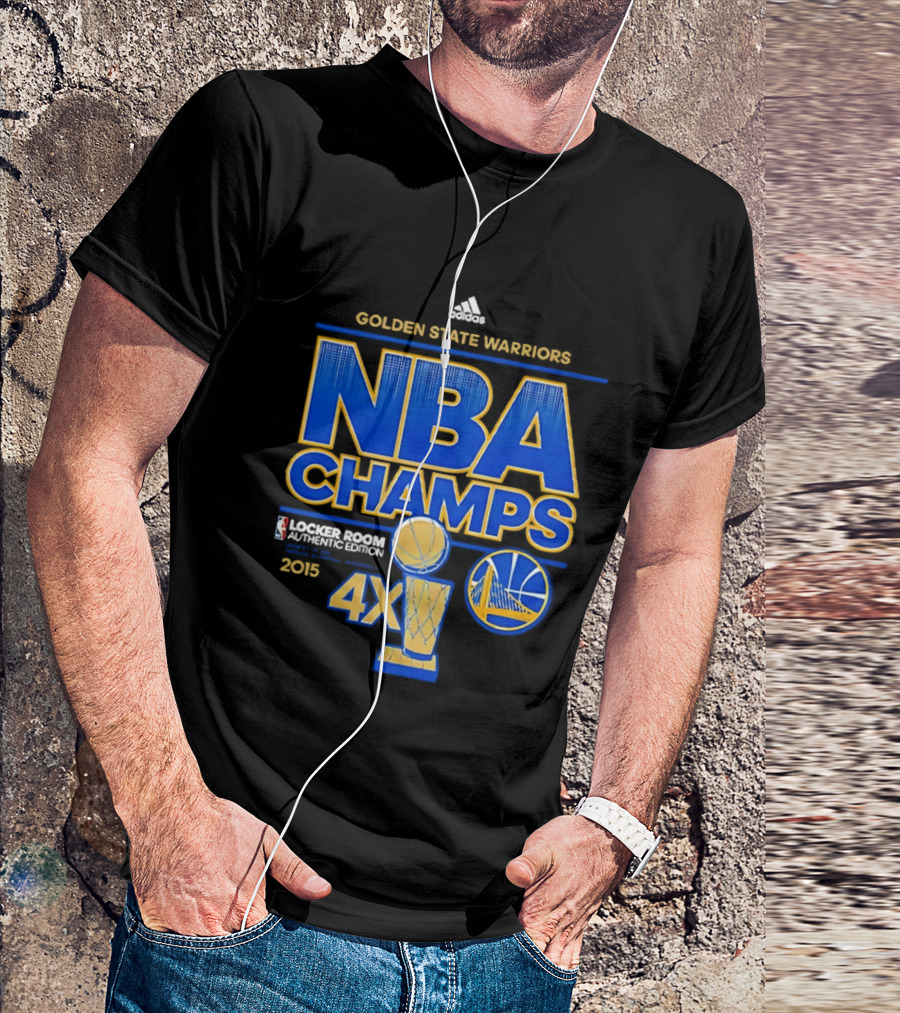 Golden State Warriors NBA Champs 2015 4X Locker Room Authentic Edition T-Shirt