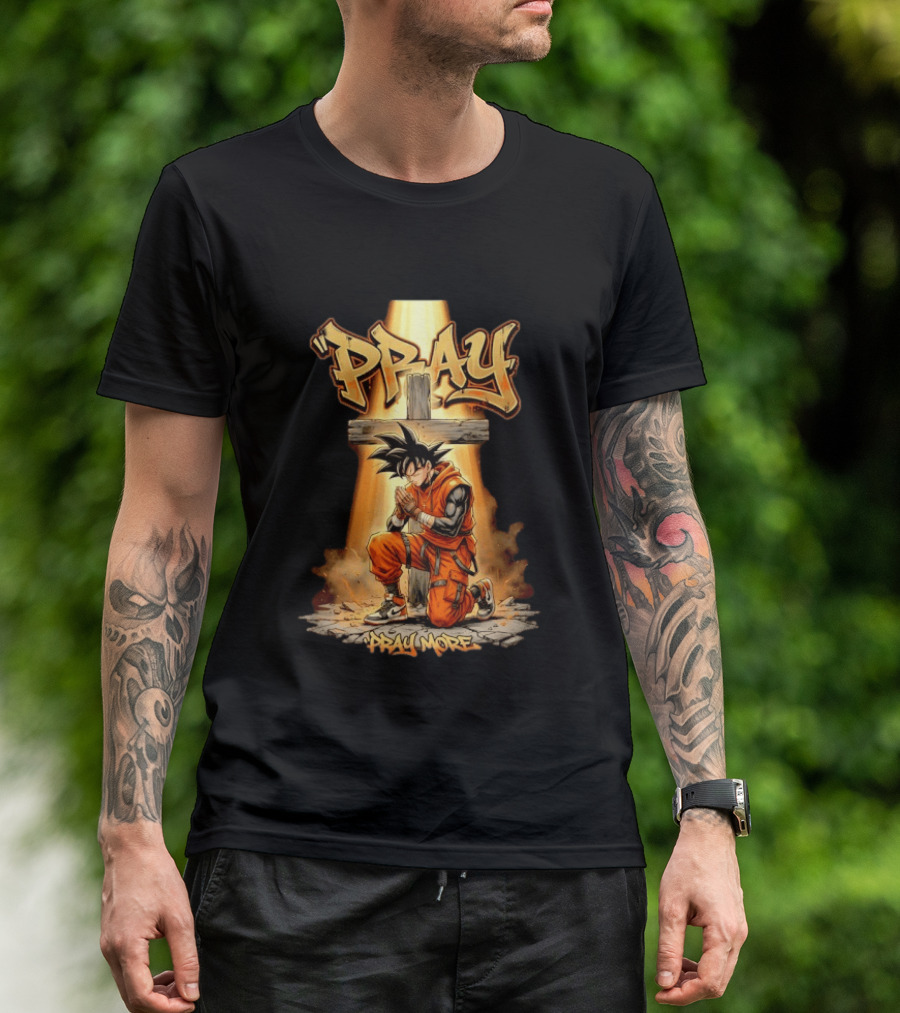 Pray More Jesus Son Goku Dragon Ball T-Shirt