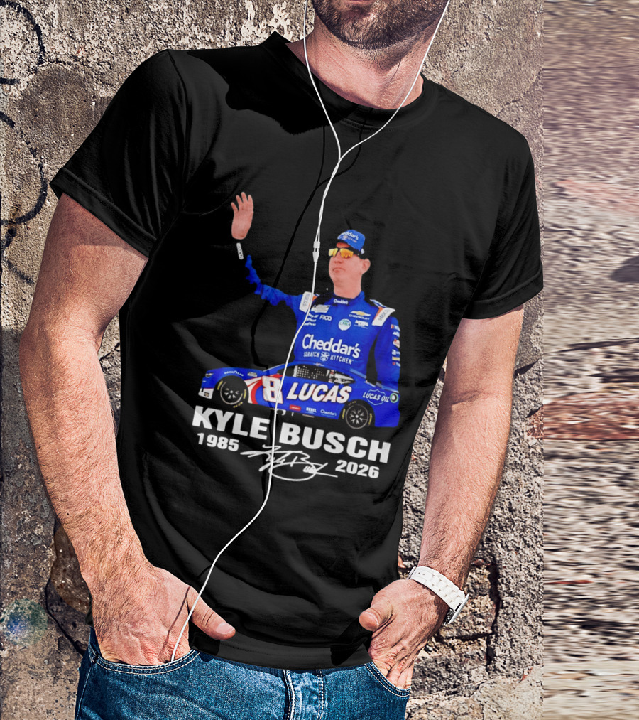 Kyle Busch 1985 2026 Lucas Oil Cheddar's Scratch Kitchen T-Shirt