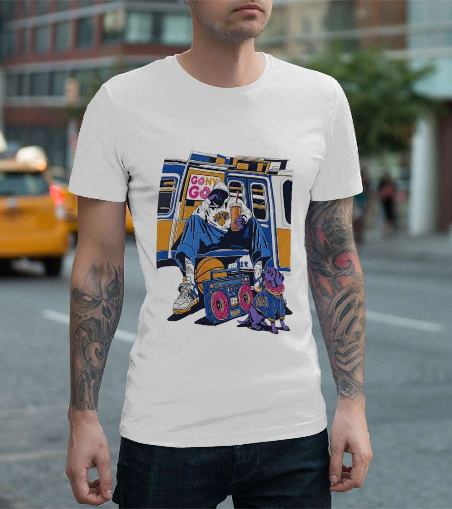 Knicks New York Subway GoNY Go Donut Streetwear Basketball T-Shirt