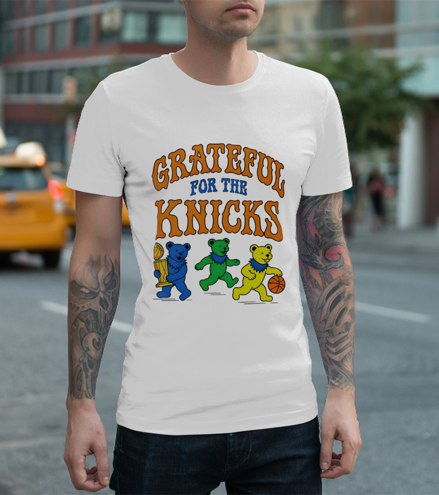 Grateful Dead New York Knicks Bears Basketball Trophy T-Shirt