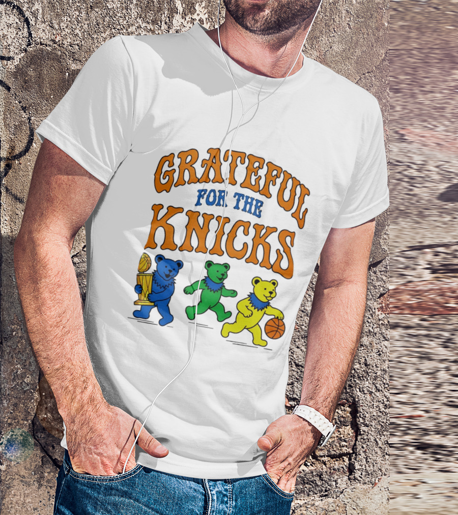 Grateful Dead New York Knicks Bears Basketball Trophy T-Shirt