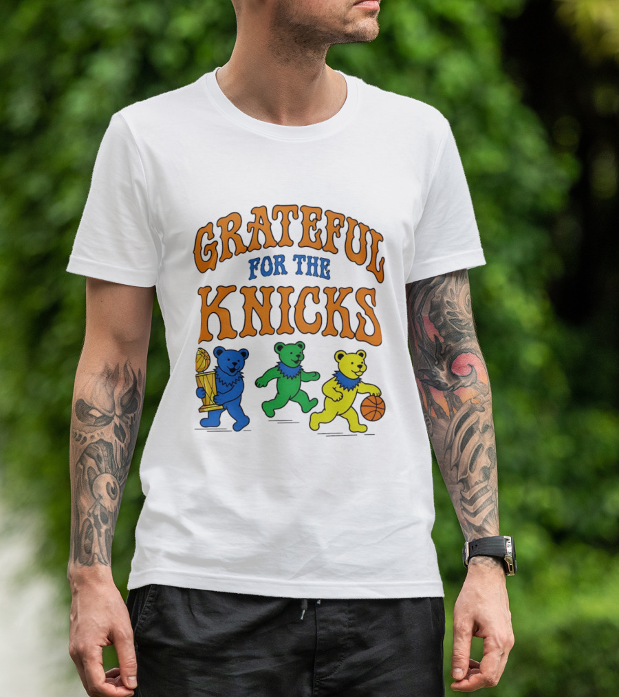 Grateful Dead New York Knicks Bears Basketball Trophy T-Shirt
