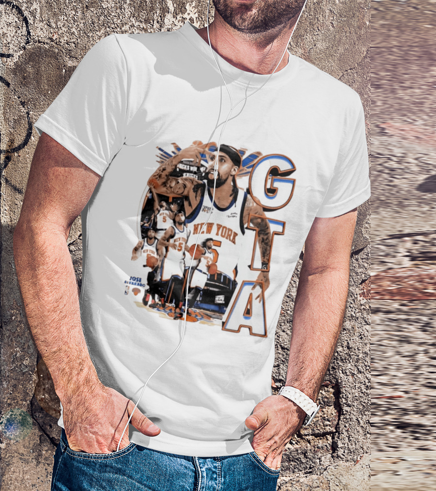 New York Knicks Jose Alvarado GTA Basketball 5 NYC T-Shirt