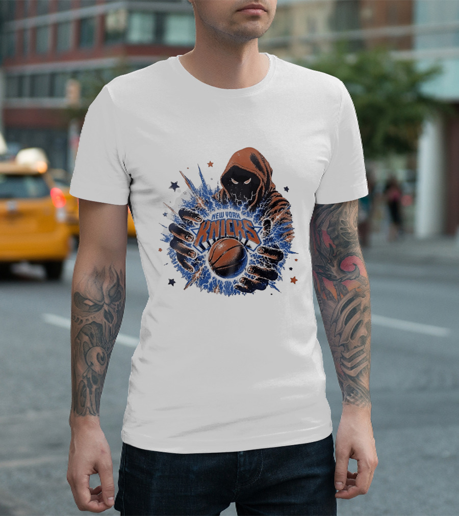 New York Knicks Dark Wizard Basketball Power T-Shirt
