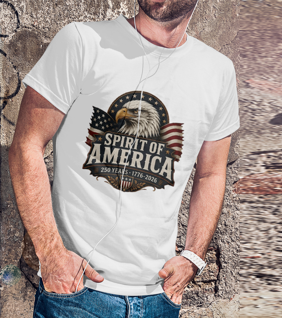 Spirit Of America Bald Eagle 250 Years 1776 2026 T-Shirt