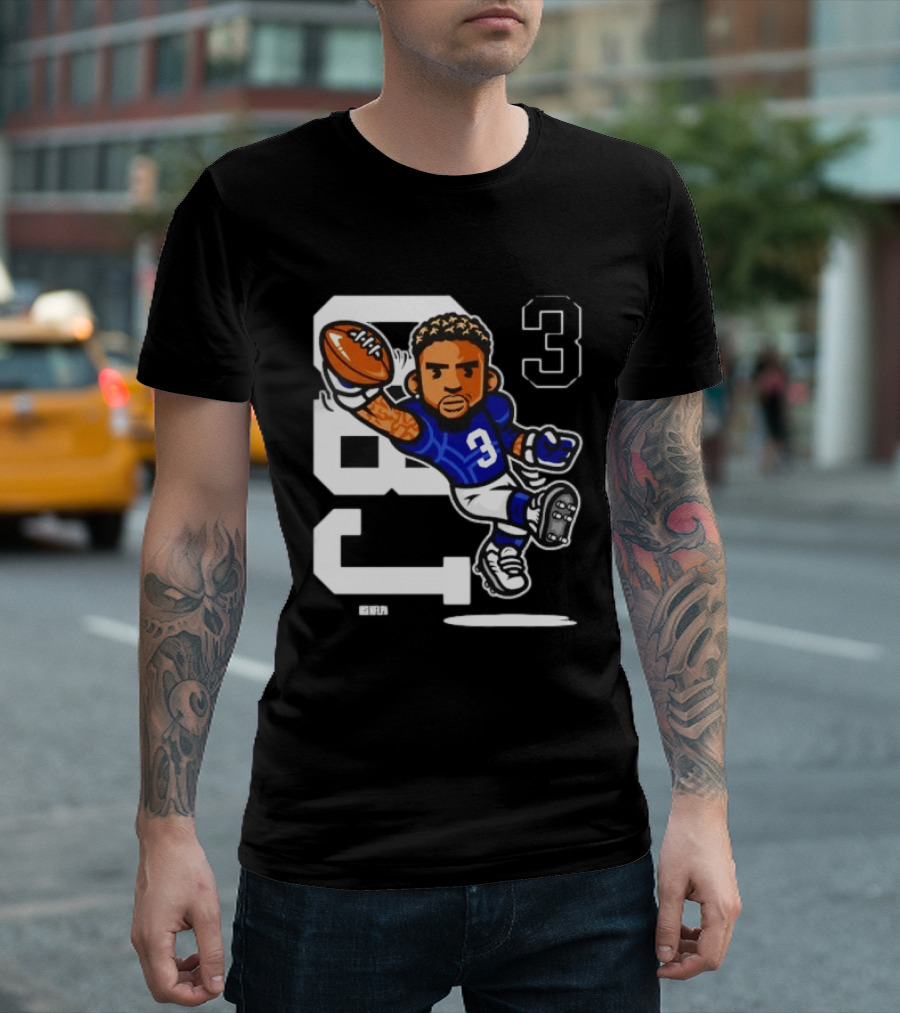 Odell Beckham Jr. 3 New York Giants Character Catch T-Shirt
