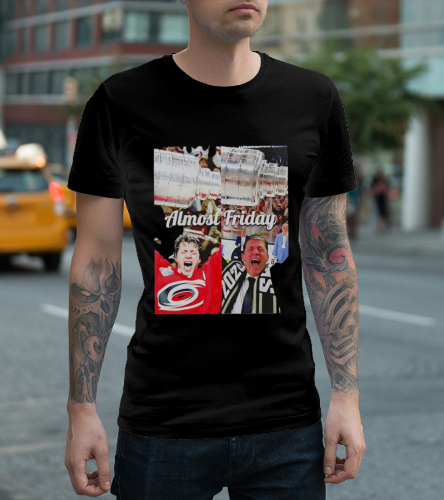 Rod Brind'Amour Almost Friday Ice Hockey Canadian Double Cup Celebration T-Shirt