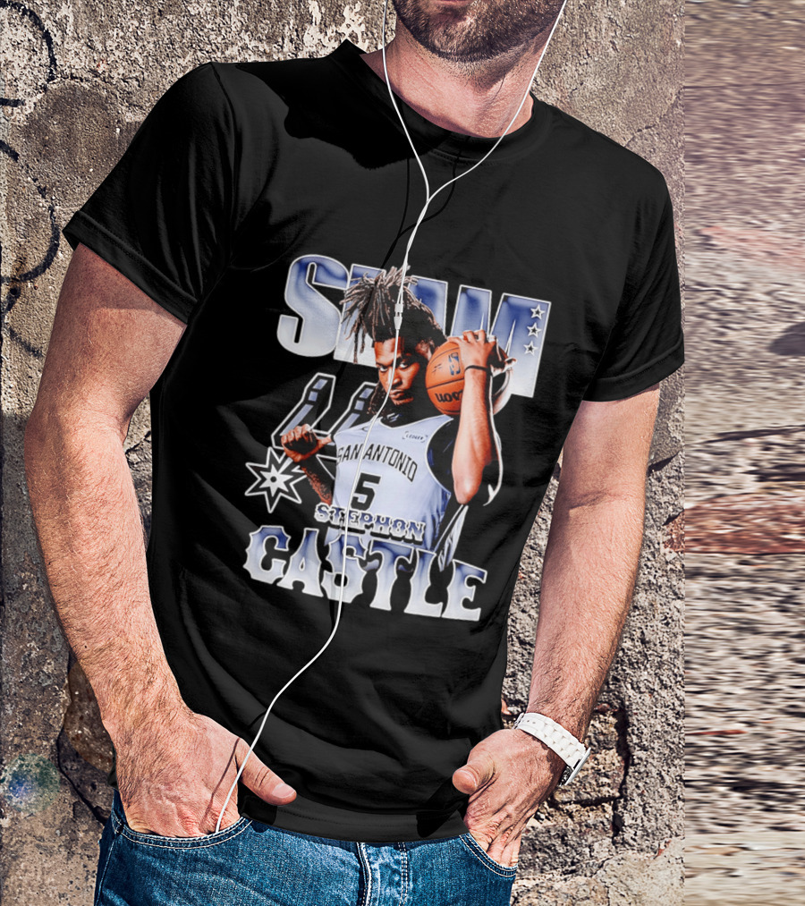 San Antonio Spurs Stephon Castle SLAM Basketball Star T-Shirt