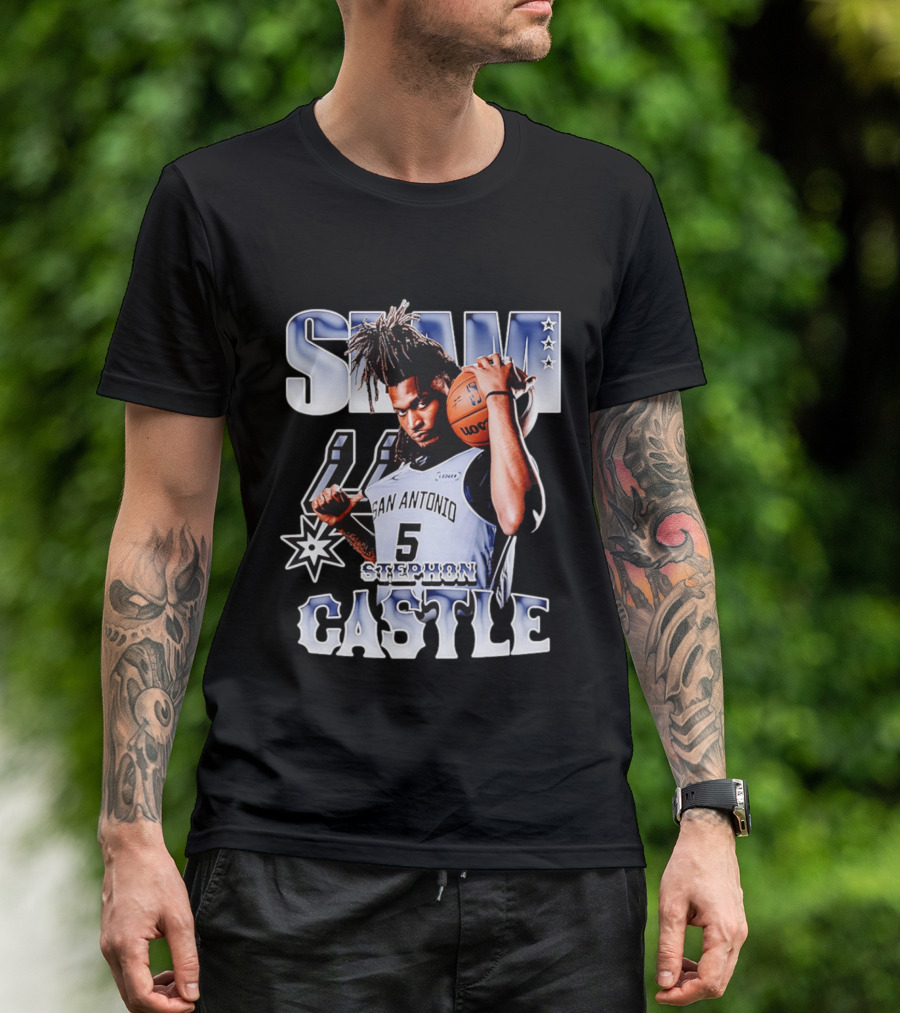 San Antonio Spurs Stephon Castle SLAM Basketball Star T-Shirt
