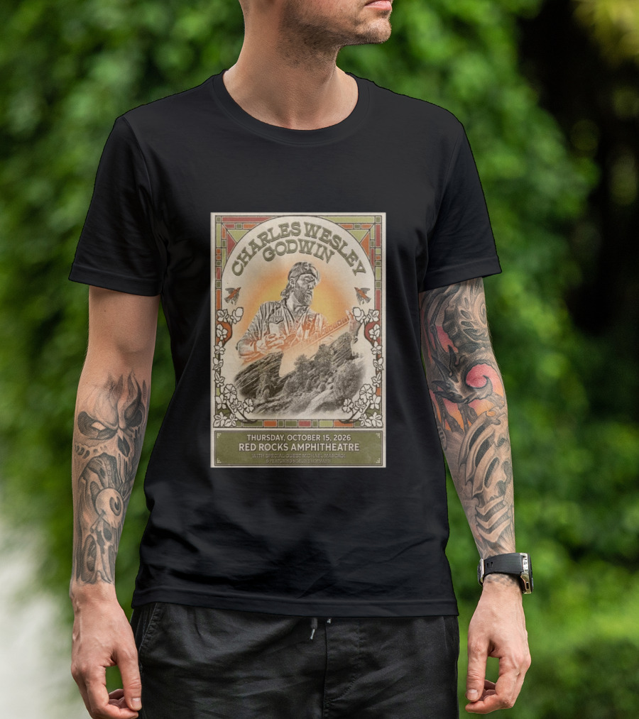 Charles Wesley Godwin Red Rocks Amphitheatre Concert October 15 2026 Featuring Special Guest Michael Marcagi T-Shirt