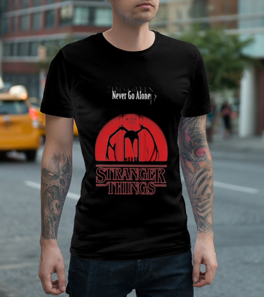 Stranger Things Never Go Alone Universal Studios Halloween Horror Nights T-Shirt