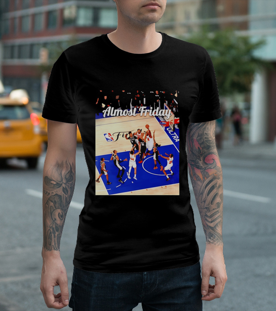 Almost Friday New York Knicks NBA Fit Game 4 Action Scene T-Shirt