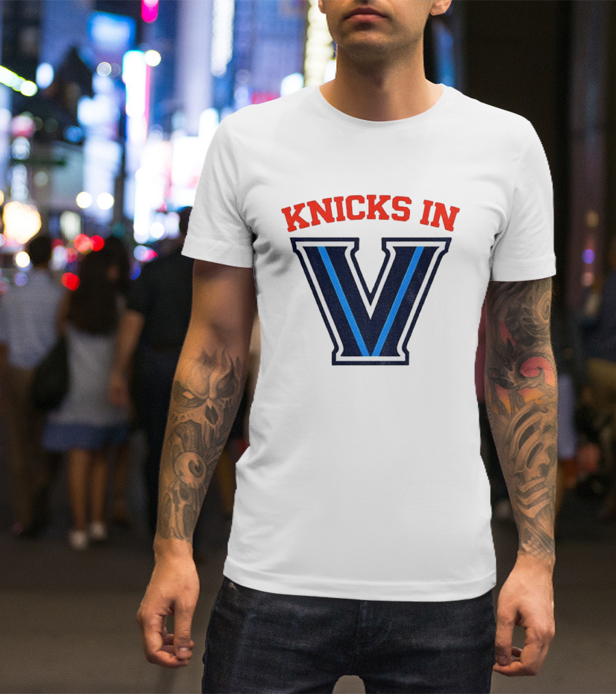 Knicks In V New York Knicks Villanova Wildcats NBA 2026 T-Shirt