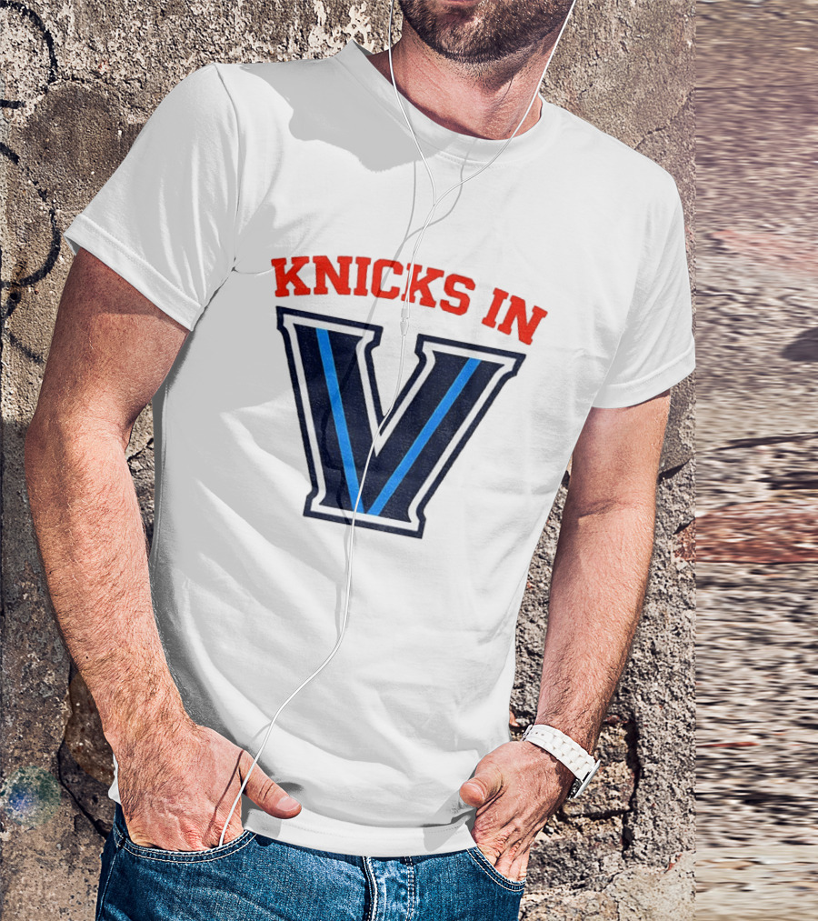 Knicks In V New York Knicks Villanova Wildcats NBA 2026 T-Shirt