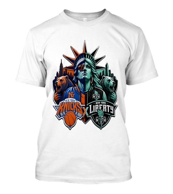 New York Knicks X Liberty Statue Of Liberty NBA WNBA T-Shirt