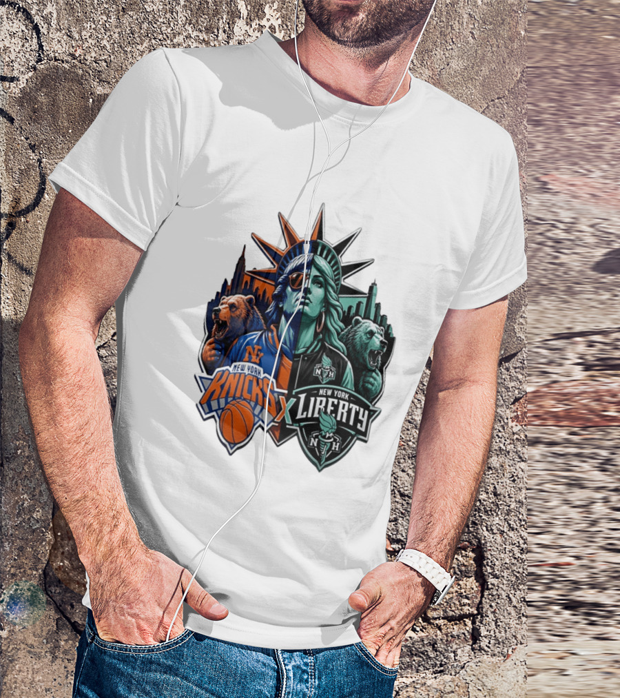 New York Knicks X Liberty Statue Of Liberty NBA WNBA T-Shirt