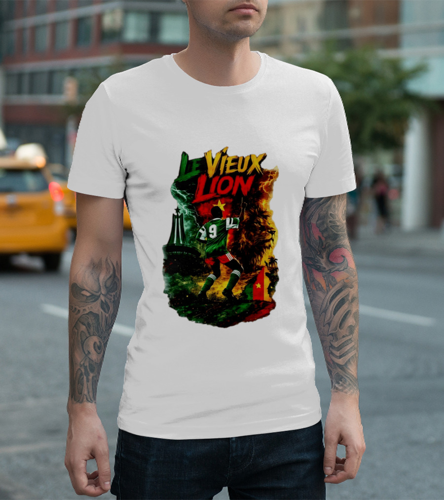 Le Vieux Lion Roger Milla Cameroon Football Icon T-Shirt