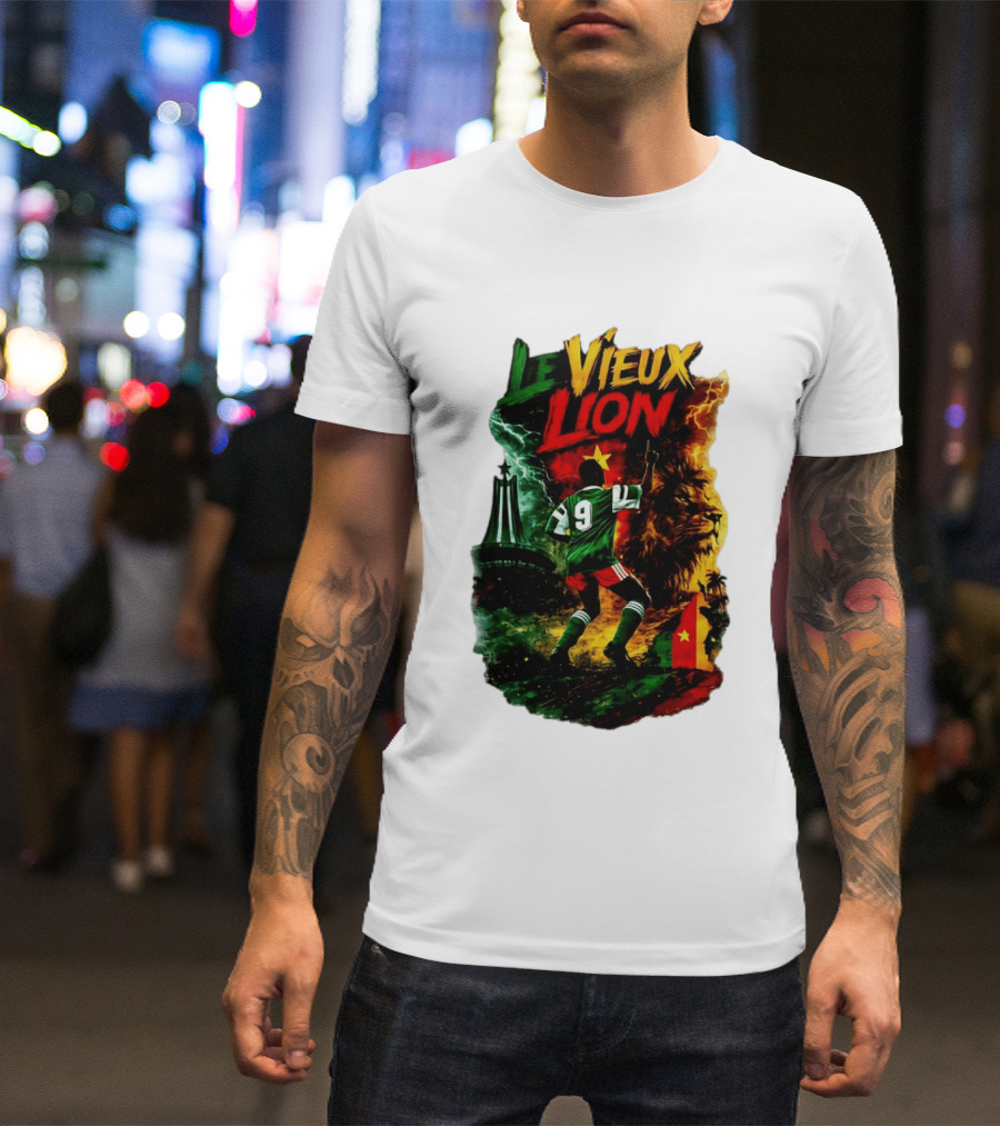 Le Vieux Lion Roger Milla Cameroon Football Icon T-Shirt