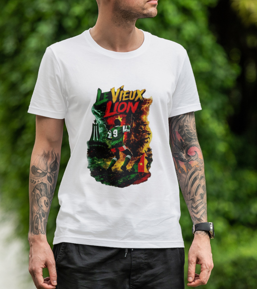 Le Vieux Lion Roger Milla Cameroon Football Icon T-Shirt