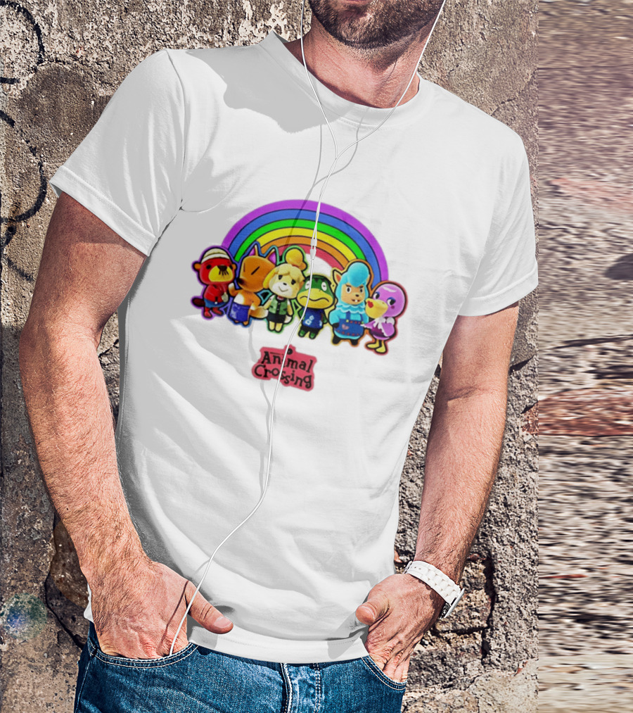 Animal Crossing Rainbow Characters Under Arc T-Shirt