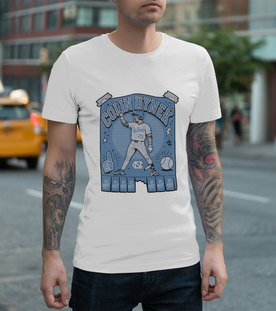Colin Hynek Tar Heels Baseball Player Pose Go Heels North Carolina #23 T-Shirt