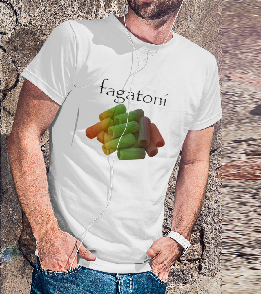 Fagatoni Gay Pasta LGBTQ Pride Multicolor Rigatoni T-Shirt