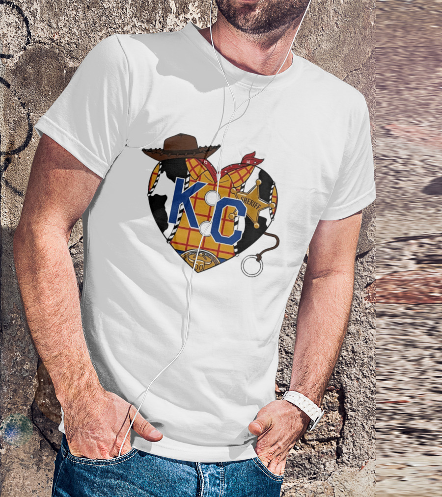 Howdy KC Sheriff Heart Cowboy Hat Plaid Bandana T-Shirt