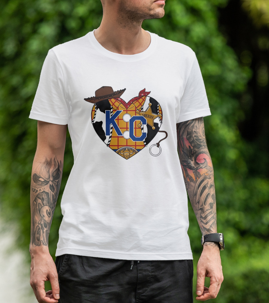 Howdy KC Sheriff Heart Cowboy Hat Plaid Bandana T-Shirt