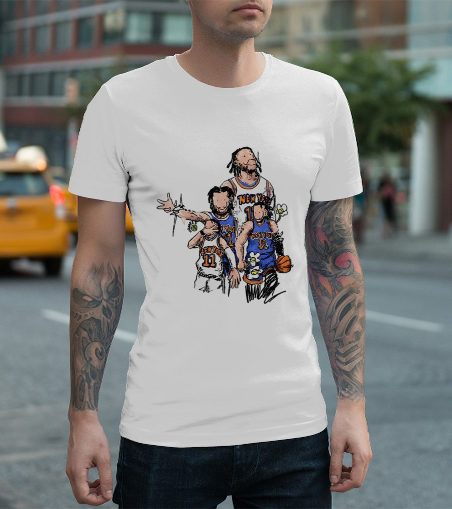 Jalen Brunson New York Knicks Basketball Players 11 Floral T-Shirt
