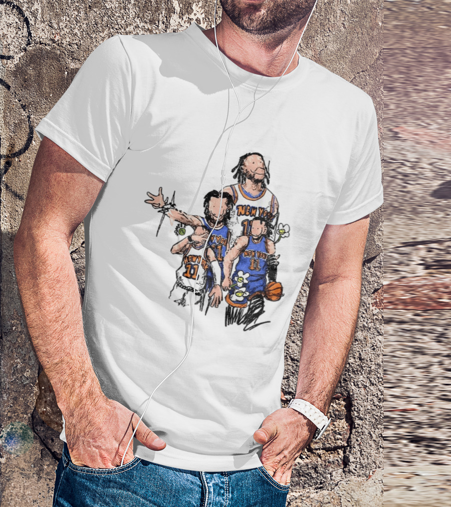 Jalen Brunson New York Knicks Basketball Players 11 Floral T-Shirt