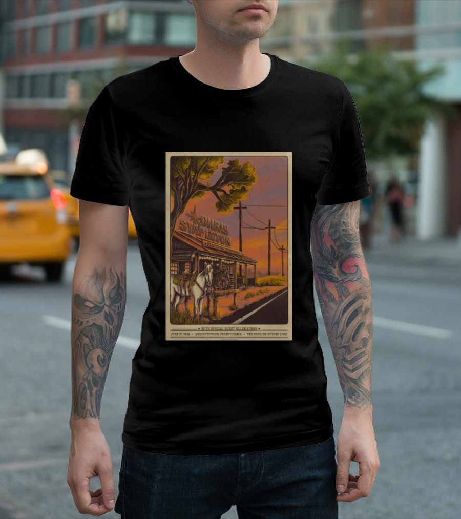Chris Stapleton Featuring Allen Stone Burgettstown June 17 2026 Pavilion At Star Lake T-Shirt
