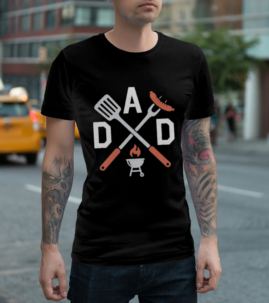 BBQ Grill Dad Tools Sausage Spatula Fork T-Shirt