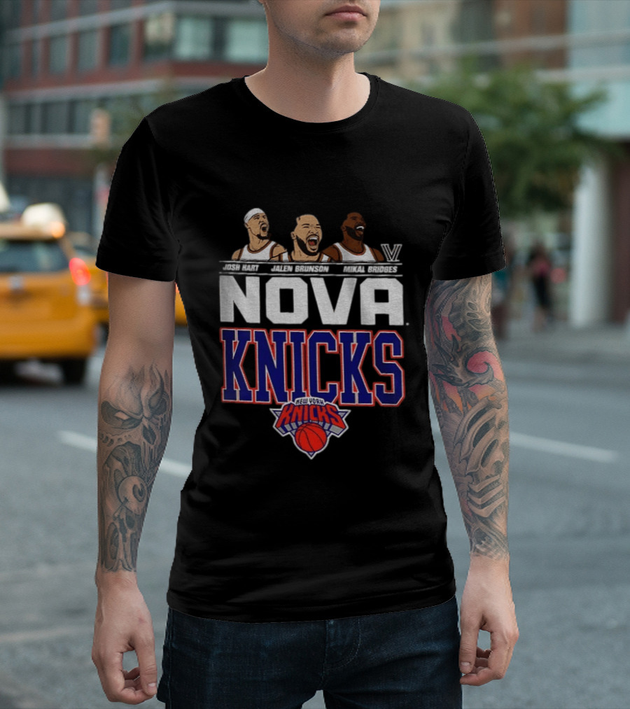 Josh Hart Jalen Brunson Mikal Bridges Nova Knicks New York Basketball T-Shirt