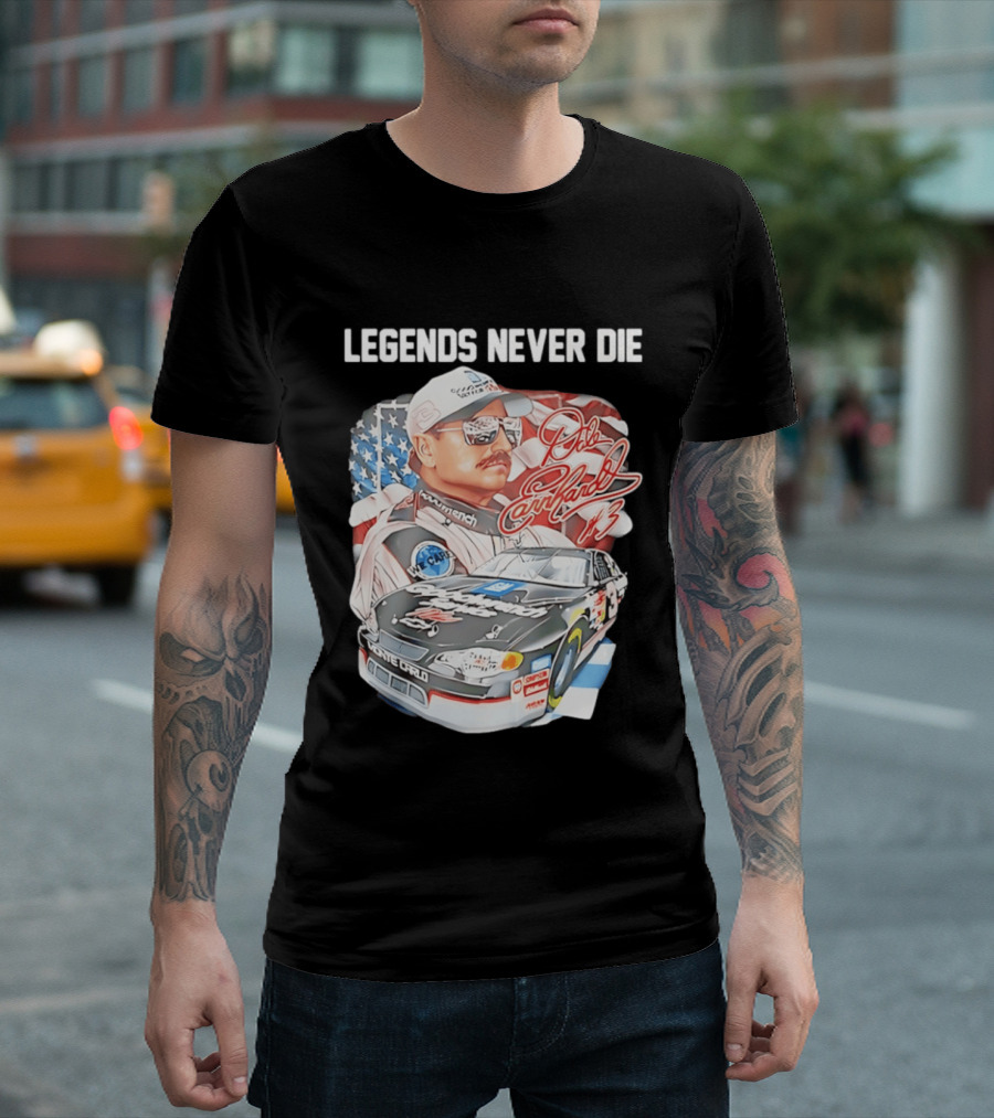 Legends Never Die Dale Earnhardt Monte Carlo Racing Number 3 T-Shirt