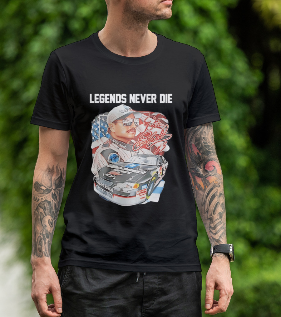 Legends Never Die Dale Earnhardt Monte Carlo Racing Number 3 T-Shirt