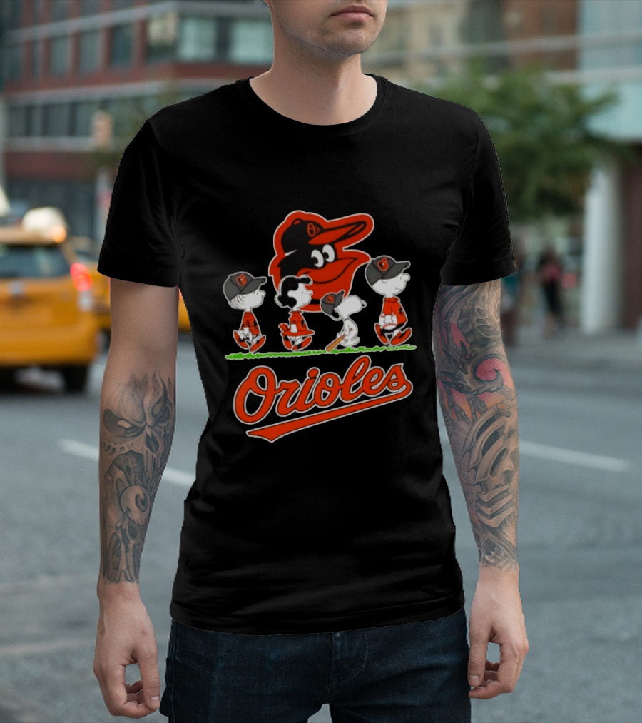 Baltimore Orioles Snoopy Charlie Brown Lucy Linus Abbey Road 2026 T-Shirt