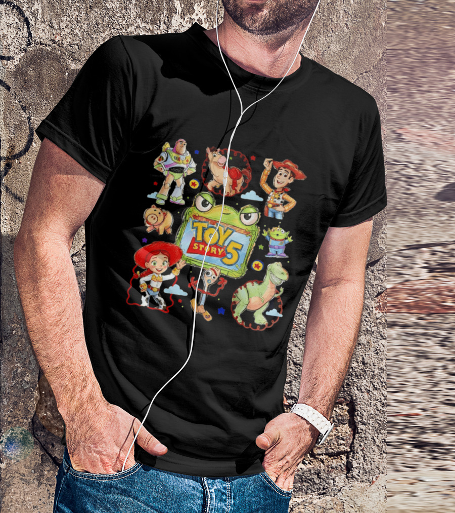 Buzz Lightyear Woody Bullseye Rex Hamm Alien Forky Jessie Toy Story 5 T-Shirt
