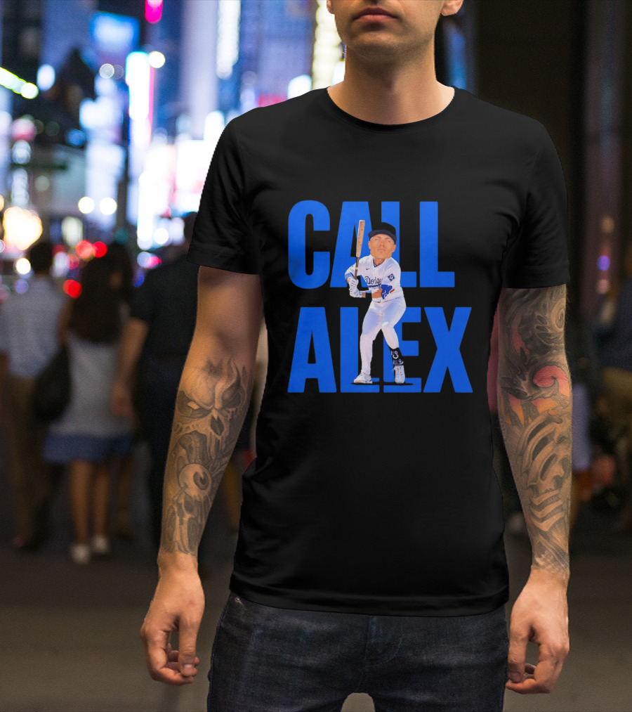 Call Alex Los Angeles Dodgers Baseball Player Caricature T-Shirt