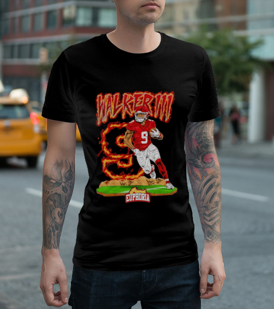 Walker III Kenneth 9 Kansas City Chiefs Flame Euphoria T-Shirt