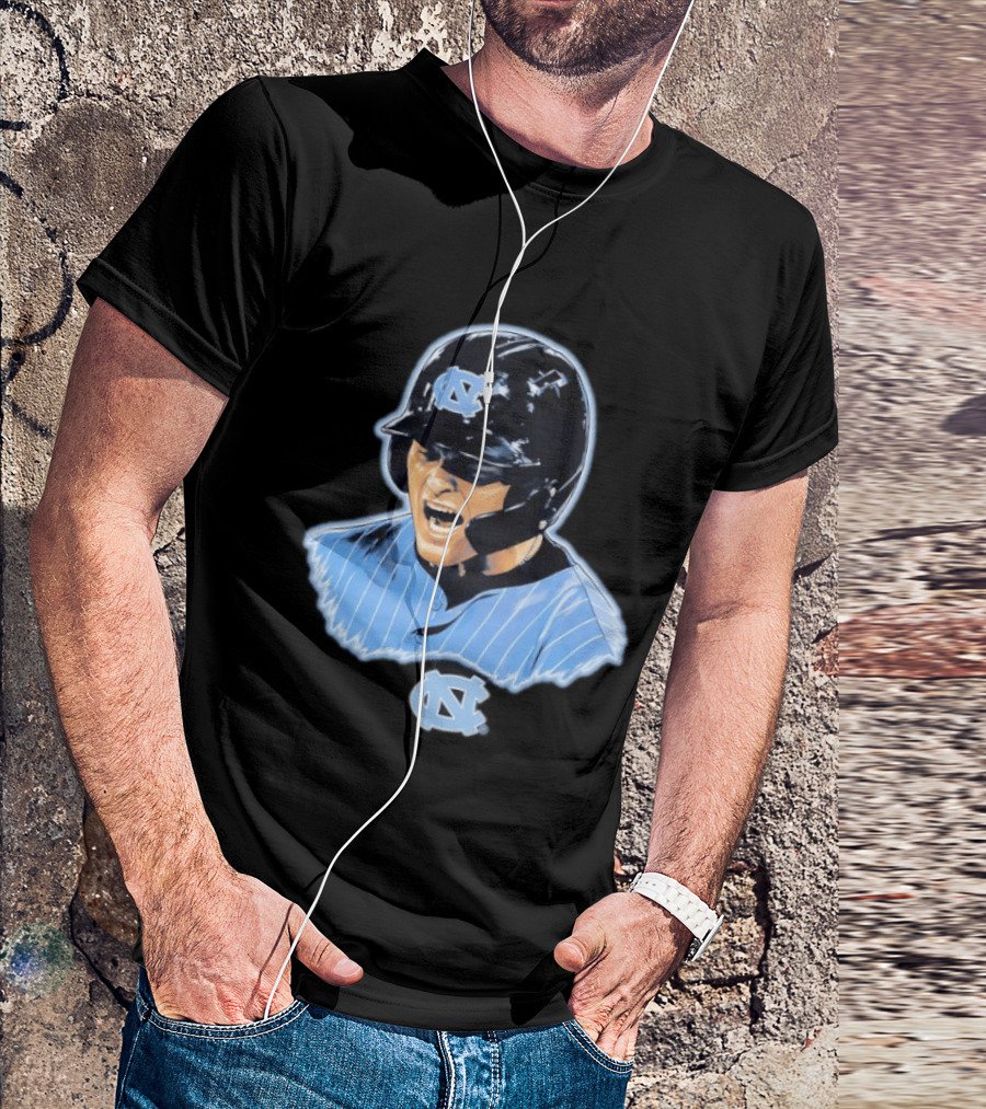 Macon Winslow North Carolina Tar Heels Baseball Player Helmet And Jersey T-Shirt