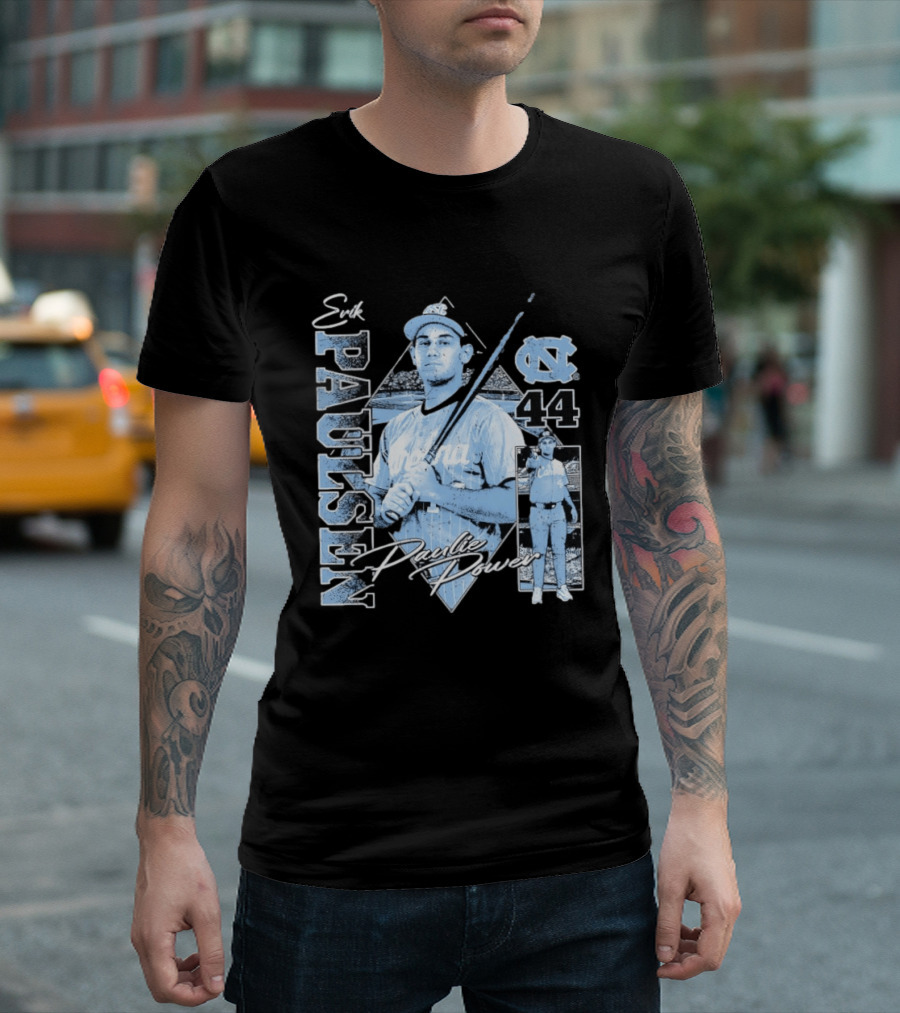 Erik Paulsen 44 UNC Paulie Power 90s Bootleg Baseball T-Shirt