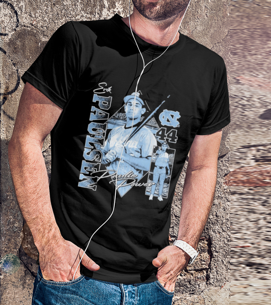 Erik Paulsen 44 UNC Paulie Power 90s Bootleg Baseball T-Shirt