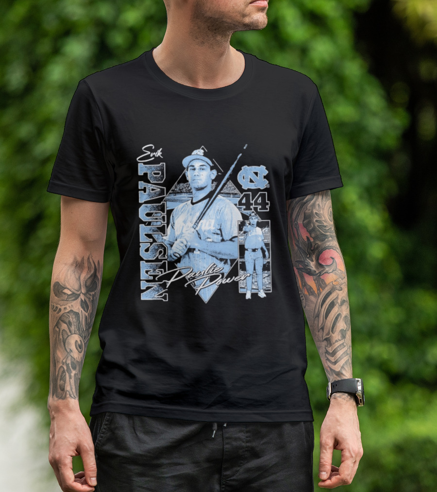 Erik Paulsen 44 UNC Paulie Power 90s Bootleg Baseball T-Shirt