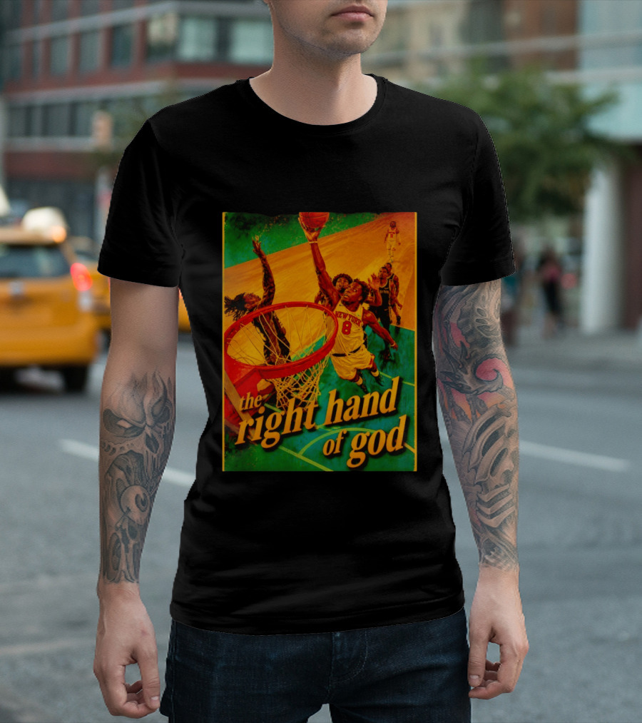 OG Anunoby New York Knicks Basketball The Right Hand Of God 2026 T-Shirt