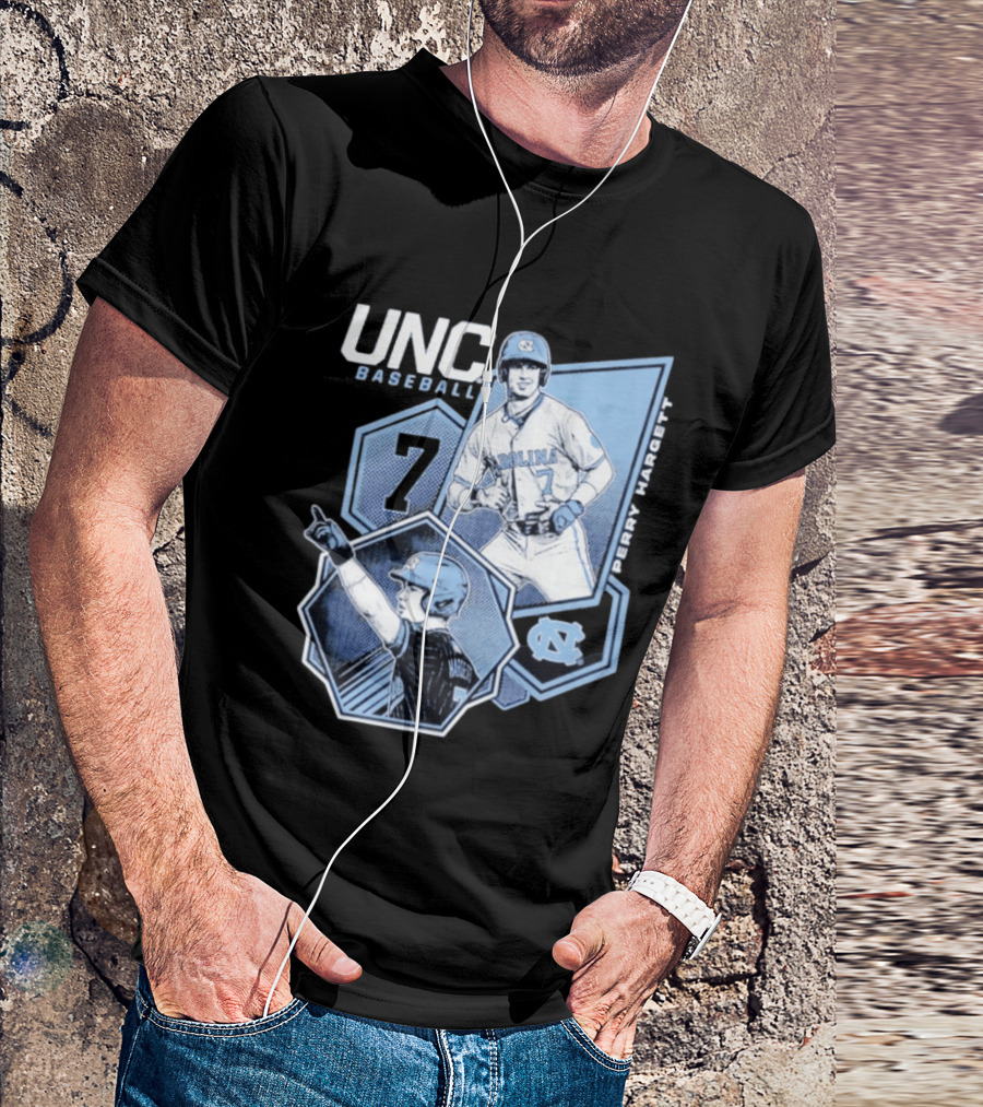 UNC Baseball Perry Hargett 7 North Carolina Collage T-Shirt