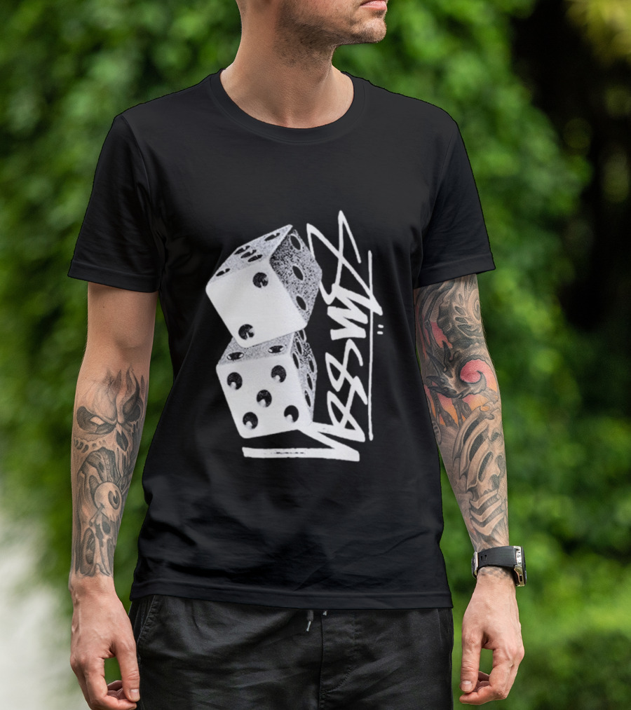 Pla Skateboarding Stussy Dice Stacked Six Side Metal T-Shirt