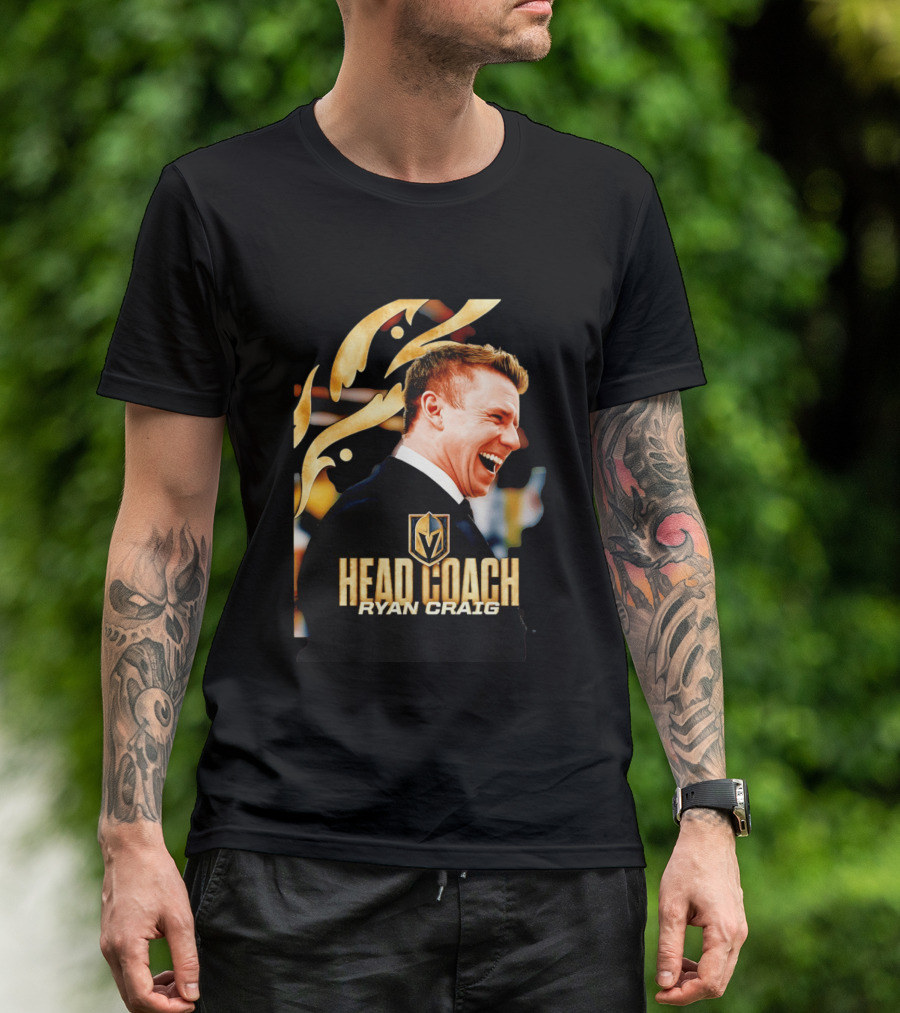 Head Coach Ryan Craig Henderson Silver Knights Golden T-Shirt