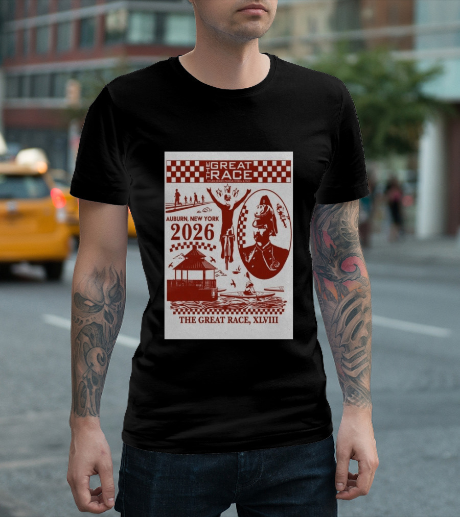The Great Race Auburn New York 2026 XLVIII Miles Keuka Paddle Wheel Run T-Shirt